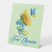 Steun voor Sunflower & Butterfly Ukraine Reclamebord Met Voetstuk (Voorkant)