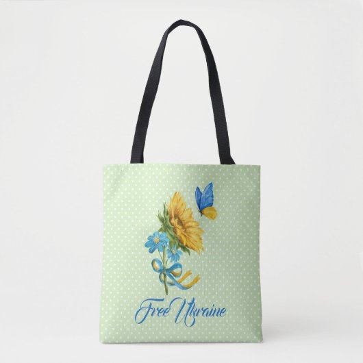 Steun voor Sunflower & Butterfly Ukraine Tote Bag (Voorkant)