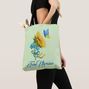 Steun voor Sunflower & Butterfly Ukraine Tote Bag