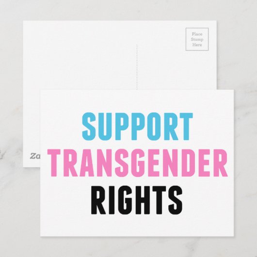 Steun voor Transgender Rights Transroze Blauw Briefkaart (Voorkant / Achterkant)