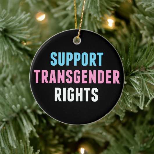 Steun voor transgenderrechten tijdens kerst keramisch ornament (Boom)