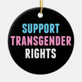 Steun voor transgenderrechten tijdens kerst keramisch ornament (Voorkant)