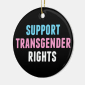 Steun voor transgenderrechten tijdens kerst keramisch ornament (Links)