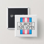 Steun voor transvrouwen vierkante button 5,1 cm (Voorkant /achterkant)