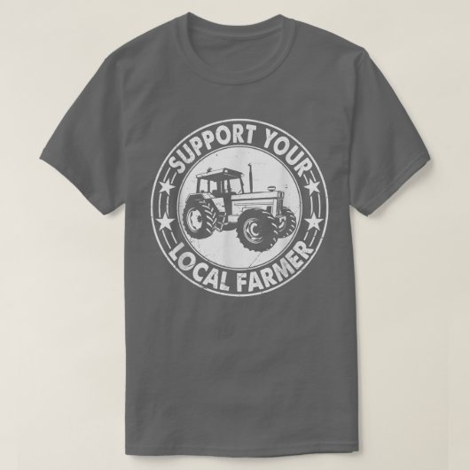 Steun voor uw lokale grappige Mannen van de boeren T-shirt (Design voorkant)