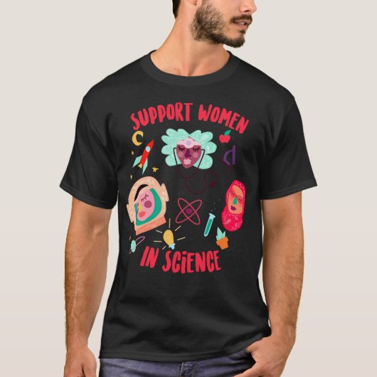 Steun voor vrouwen in de wetenschap t-shirt (Voorkant)