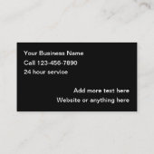 Steun voor wegvervoer voor auto's visitekaartje (Achterkant)