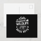 Steun voor Wildlife Raise Boys T shirt mam Pap Moe Aankondigingskaart (Voorkant / Achterkant)