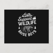 Steun voor Wildlife Raise Boys T shirt mam Pap Moe Aankondigingskaart (Voorkant)