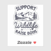 Steun voor Wildlife Raise Boys T shirt mam Pap Moe Sticker (Vel)
