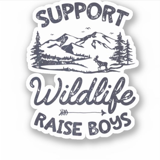 Steun voor Wildlife Raise Boys T shirt mam Pap Moe Sticker (Voorkant)