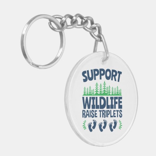 Steun voor Wildlife Raise Triplets Funny Triplet M Sleutelhanger (Voorkant Links)