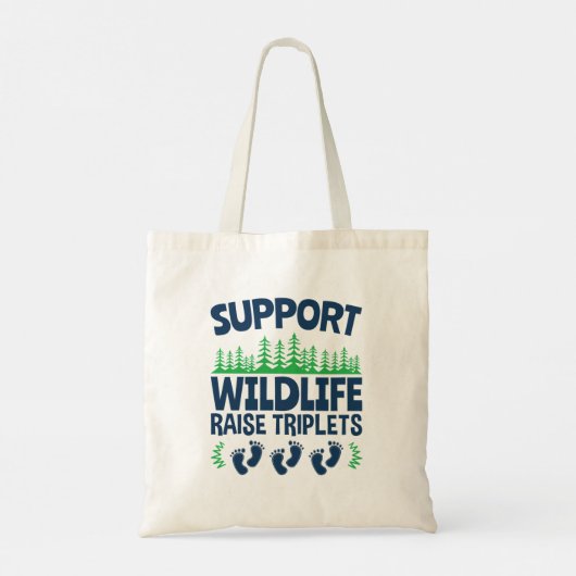 Steun voor Wildlife Raise Triplets Funny Triplet M Tote Bag (Achterkant)