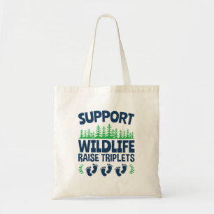 Steun voor Wildlife Raise Triplets Funny Triplet M Tote Bag