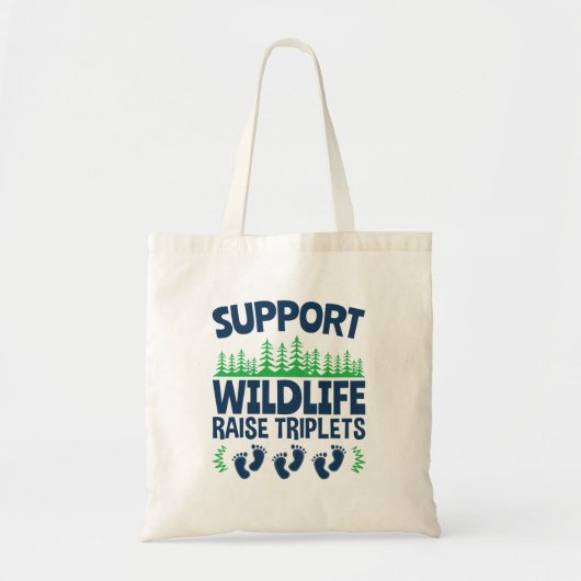 Steun voor Wildlife Raise Triplets Funny Triplet M Tote Bag (Voorkant)
