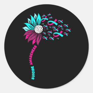 Steun voor zelfmoordbewustwording Zelfmoordprevent Ronde Sticker