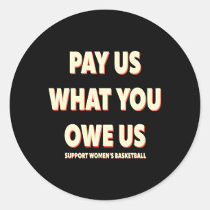 Steun Vrouwen Skeletl Betaal Ons Wat Je Ons Versch Ronde Sticker