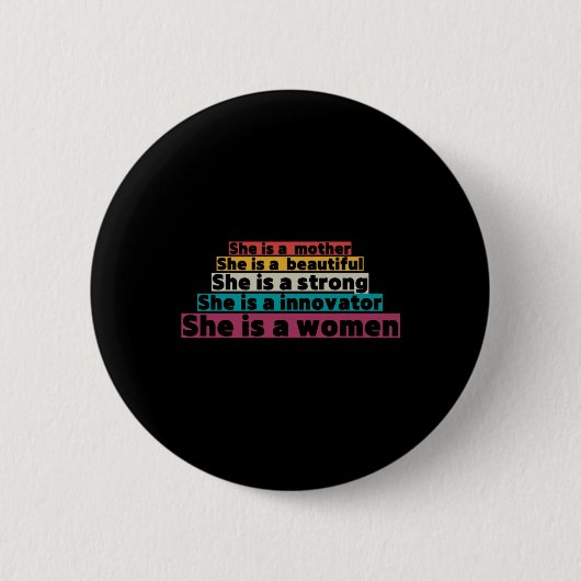 Steun vrouwenrechten ronde button 5,7 cm (Voorkant)