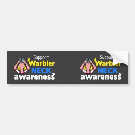 Steun Warbler Neck-bewustzijn Bumpersticker (Voorkant)