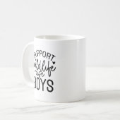 Steun Wildlife, Raise Boys Funny Mom Life Quote Koffiemok (Voorkant links)