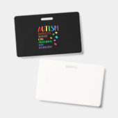 Steun Zorg Acceptatie Bondgenoot Autisme Bewustzij Badge (Voor- en achterkant)