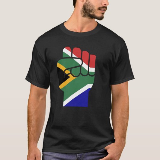 Steun Zuid-Afrika Gebalde Vuist Zuid-Afrikaanse  T-shirt (Voorkant)