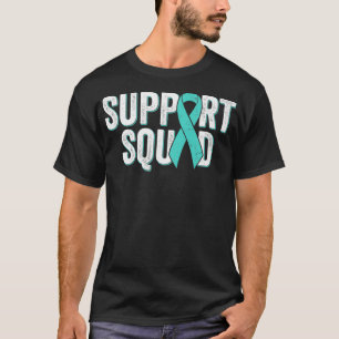 Steungroep eierstokkanker  Teal Awareness-lint T-shirt