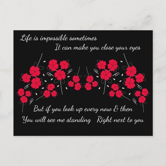 Steunkaartje om naast je te staan briefkaart (Voorkant)