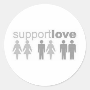 steunliefde ronde sticker
