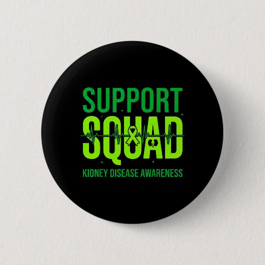 Steunploeg Groene Lint Nierziekte Ronde Button 5,7 Cm (Voorkant)