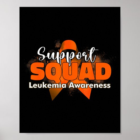 Steunploegen oranje lint leukemie kanker poster (Voorkant)