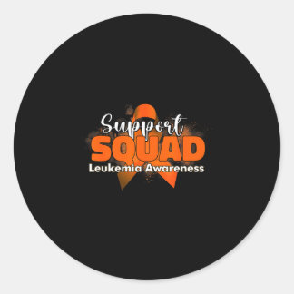 Steunploegen oranje lint leukemie kanker ronde sticker