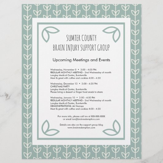 Steunpunt 'Rustic Leaves' Nieuwsbrief Flyer (Voorkant)