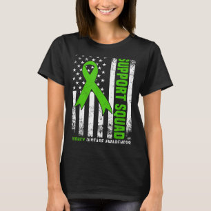 Steunteam Amerikaanse vlag groene lint usa nier T-shirt