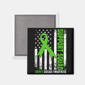 Steunteam Amerikaanse vlag groene lint VS Magneet (Voorkant / Achterkant)