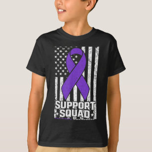 Steunteam Amerikaanse vlag paarse epilepsie T-shirt