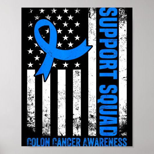 Steunteam Amerikaanse vlag usa darmkanker Poster (Voorkant)