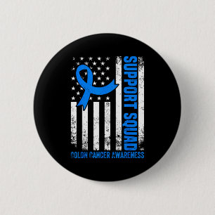 Steunteam Amerikaanse vlag VS darmkanker Ronde Button 5,7 Cm