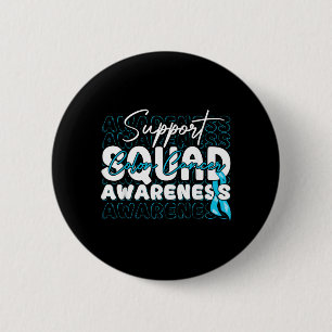 Steunteam Colon Kanker Bewustzijn Lichtblauwe Lint Ronde Button 5,7 Cm
