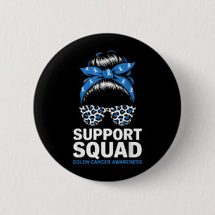 Steunteam Colon Kanker Bewustzijn Rommelige Knot Ronde Button 5,7 Cm