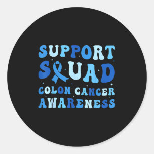 Steunteam colon kanker bewustzijn ronde sticker