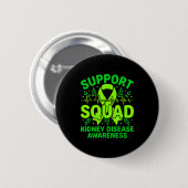 Steunteam groene lint nierziekte ronde button 5,7 cm (Voorkant /achterkant)
