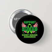 Steunteam Groene Lint Nierziekte Ronde Button 5,7 Cm (Voorkant /achterkant)
