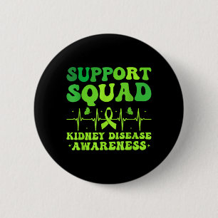 Steunteam Groene Lint _ Nierziekte Ronde Button 5,7 Cm