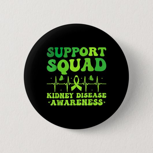 Steunteam Groene Lint _ Nierziekte Ronde Button 5,7 Cm (Voorkant)