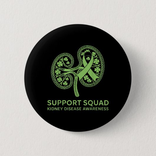 Steunteam Groene Lint Nierziekte Ronde Button 5,7 Cm (Voorkant)