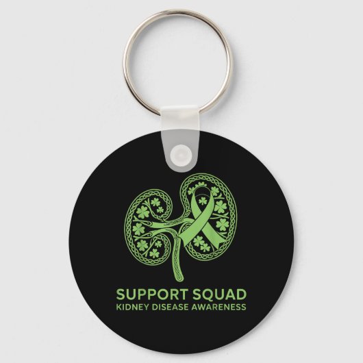 Steunteam Groene Lint Nierziekte Sleutelhanger (Voorkant)