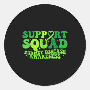 Steunteam groene lint pkd nierziekte ronde sticker