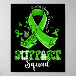 Steunteam Groene Lint Vlinder Mentale Gezondheid Poster