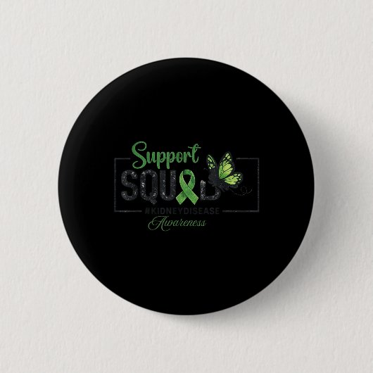 Steunteam Groene Lint Vlinder Nier Ronde Button 5,7 Cm (Voorkant)